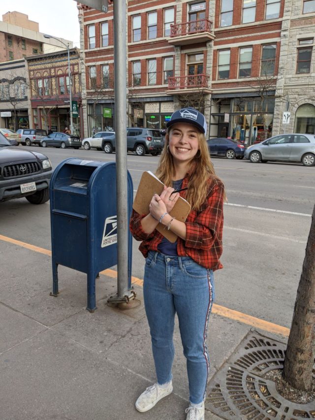 woman with a clipboard in Montana