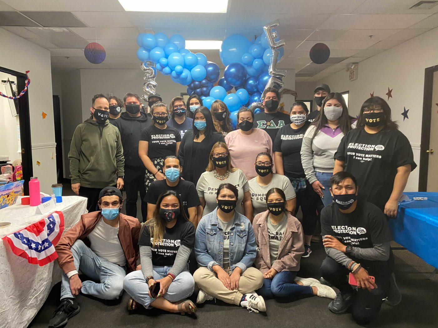 Group of people in Nevada with Election Protection shirts