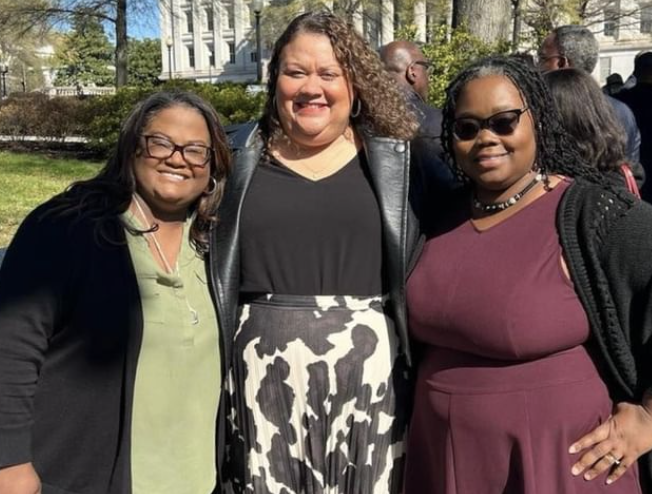 Sommer Foster and Tamika Ramsey, Co-Directors of Michigan Voices, with Alexis Anderson-Reed, Chief Executive Officer with State Voices, at the White House