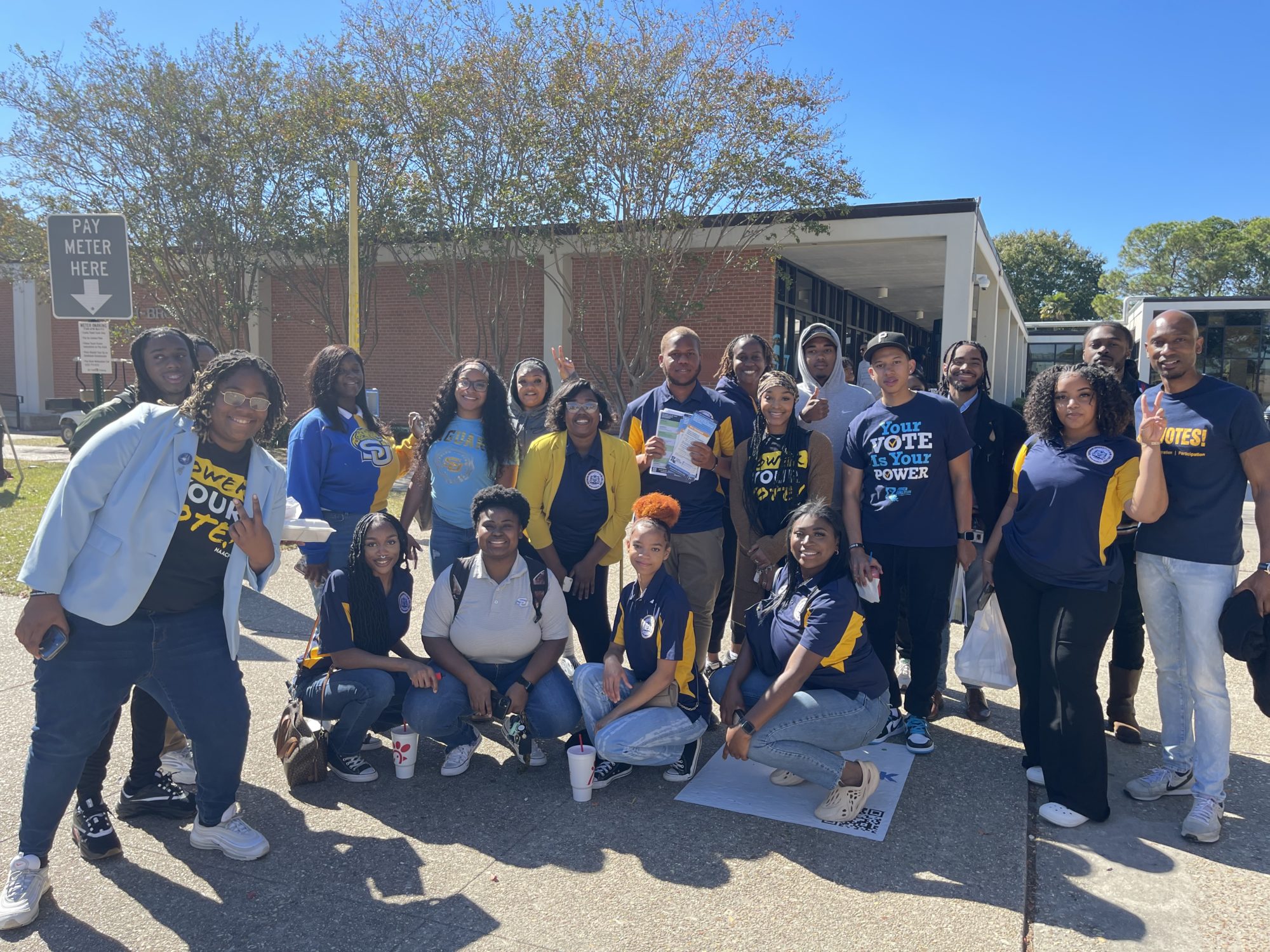 Volunteers in Louisiana with Power Coalition for Equity and Justice come together for a Bike-N-Vote event and Prowl to the Polls event to encourage people to vote early.