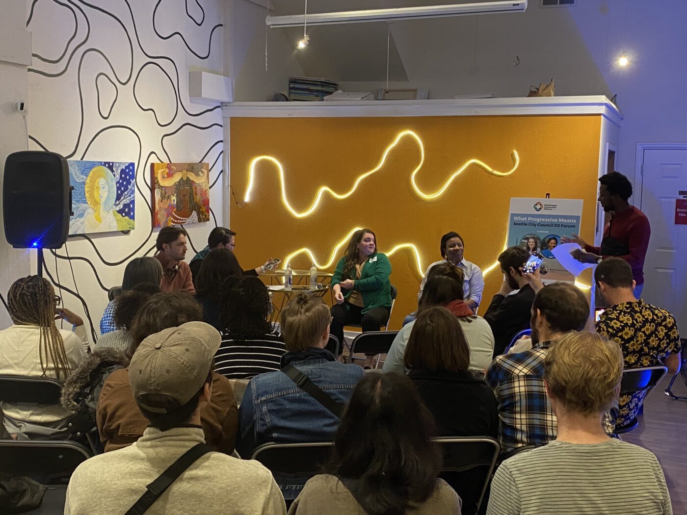 group of people in a meeting