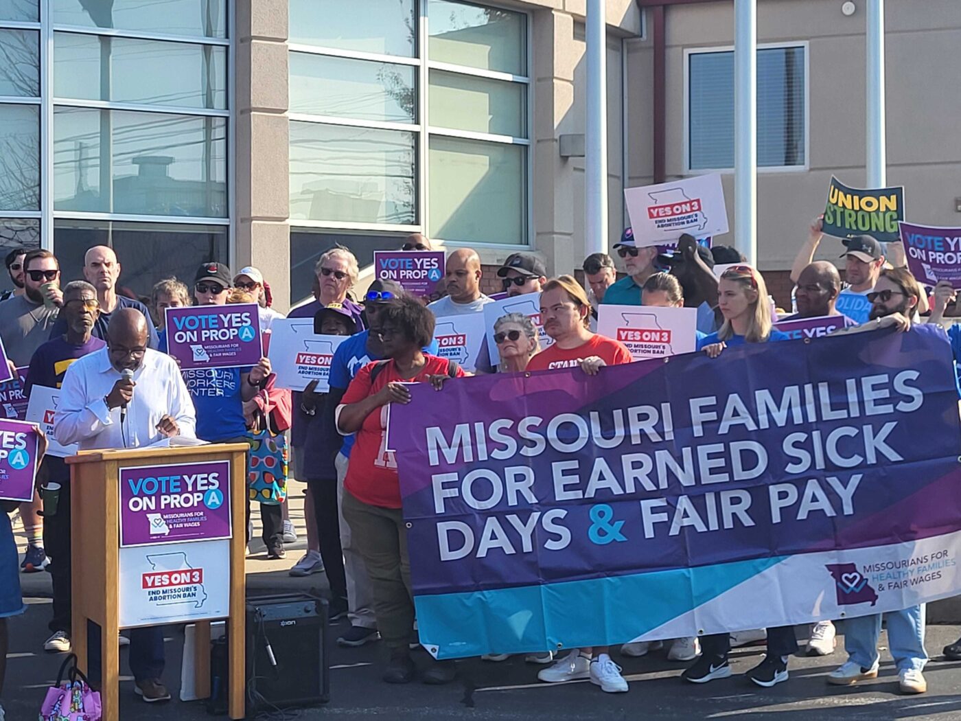 Missouri advocates and supporters rally in support of Proposition A.