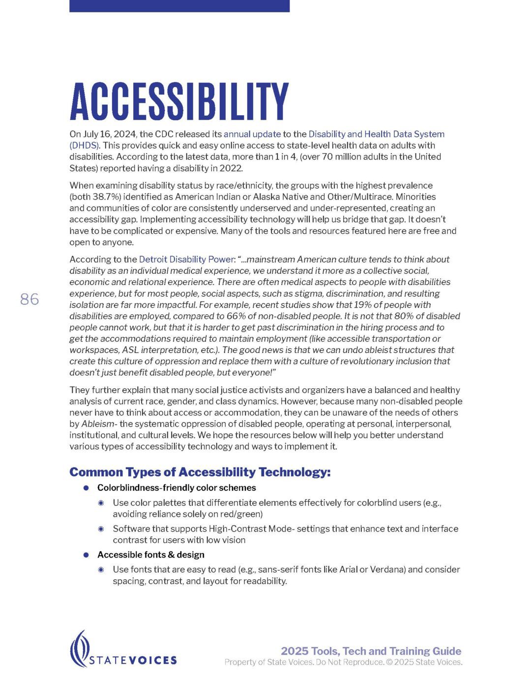 Page 89 from the 2025-2026 Tools and Tech Guide highlighting Accessibility