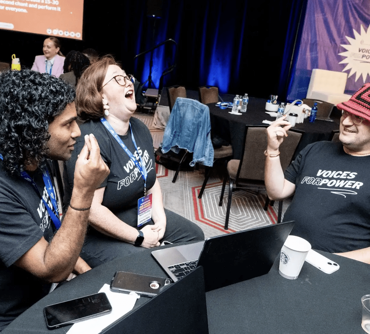 Advocates with New York Civic Engagement Table smile together at State Voices' Network Convening